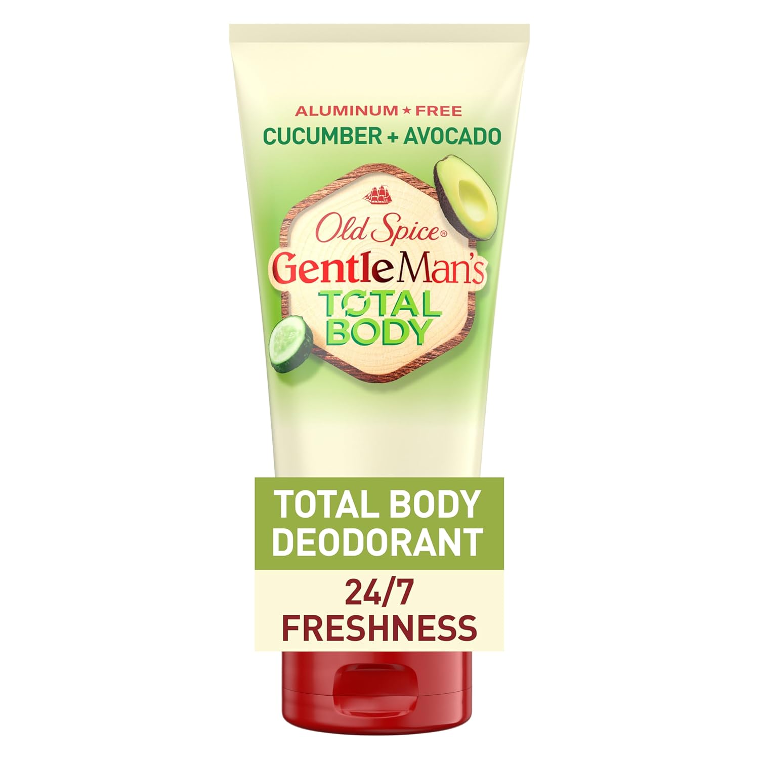 Old Spice Gentleman's Total Body Deodorant Cream, Cucumber + Avocado, 3 oz (85 g)