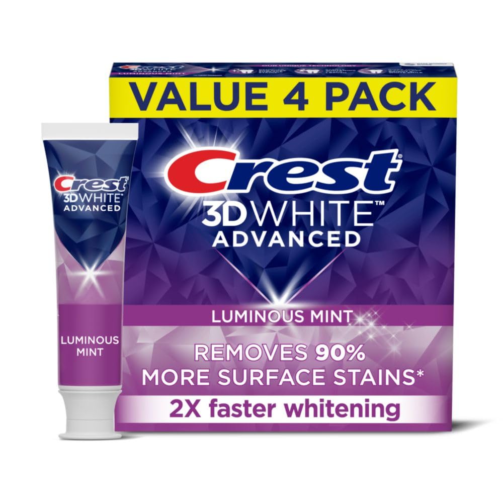 Crest 3d White Luminous Mint Toothpaste 3.7 Oz (104 G) 4 Pack