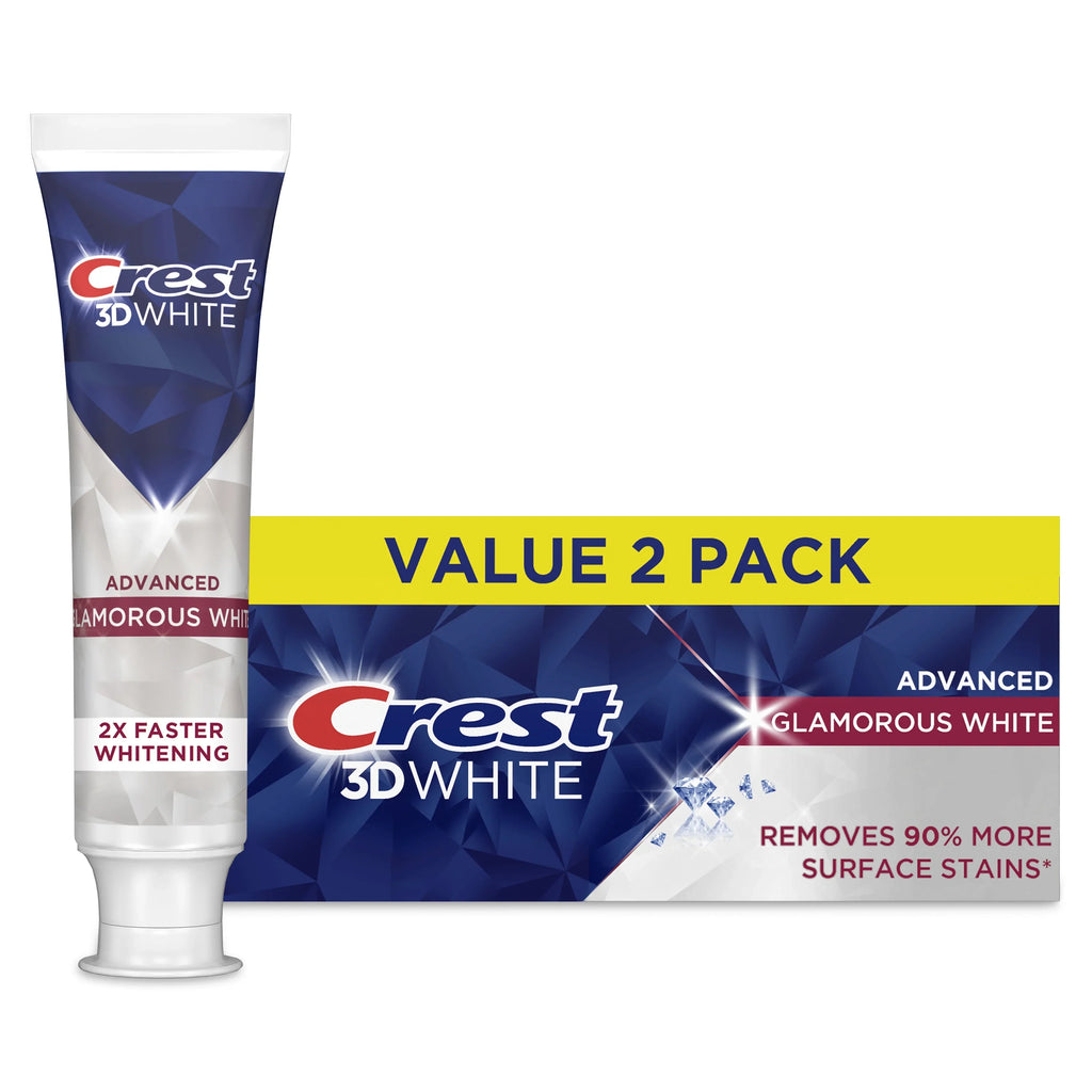 Crest 3d White Glamorous White Toothpaste, 3.3 Oz (93 g) 2-Pack