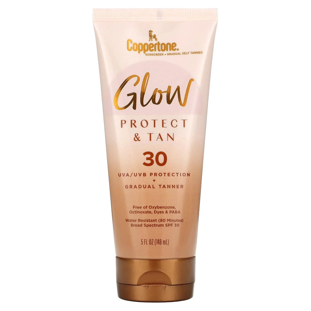 CLEARANCE Coppertone Glow Protect & Tan SPF 30 Sunscreen 148 mL EXP 02/2026