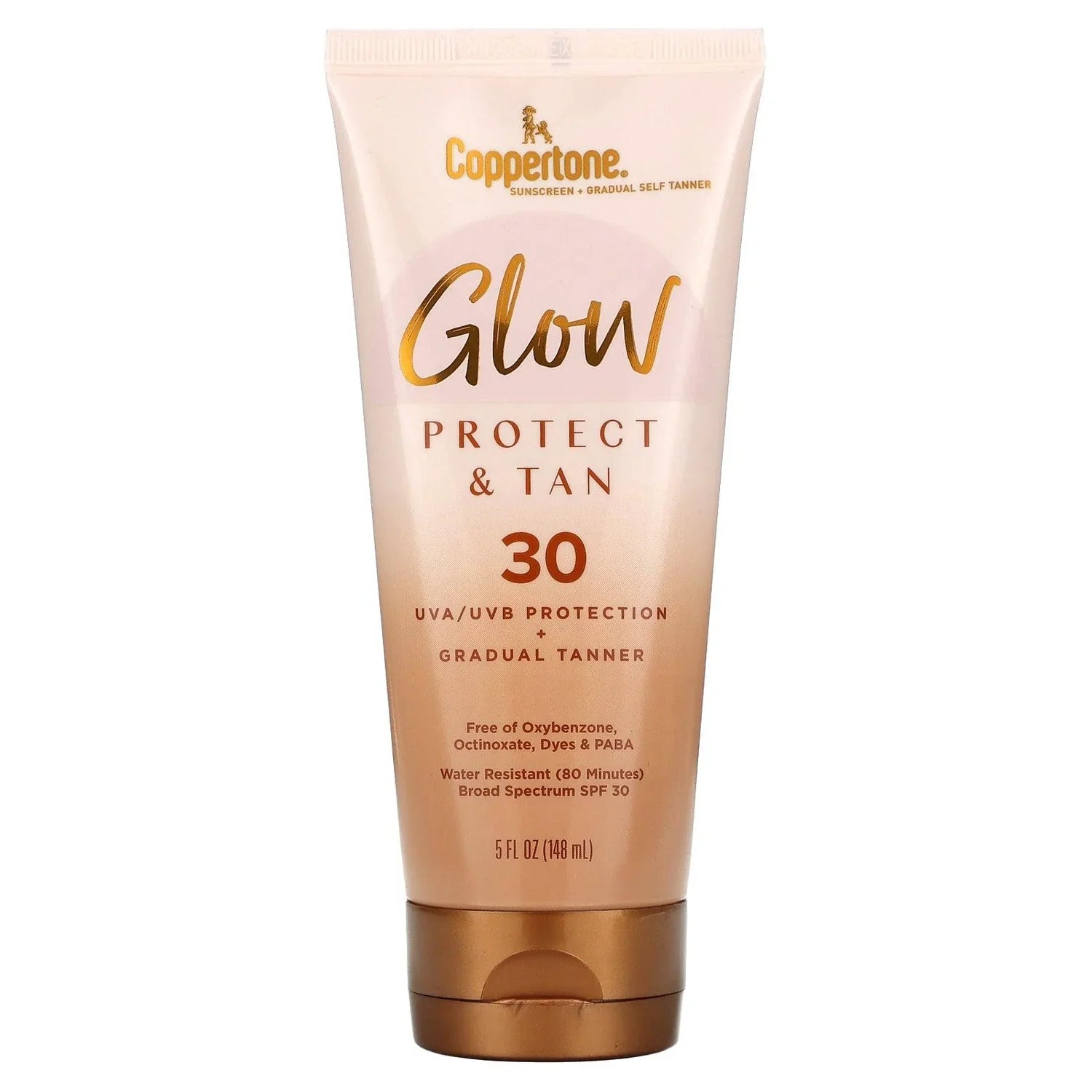 CLEARANCE Coppertone Glow Protect & Tan SPF 30 Sunscreen 148 mL EXP 02/2026