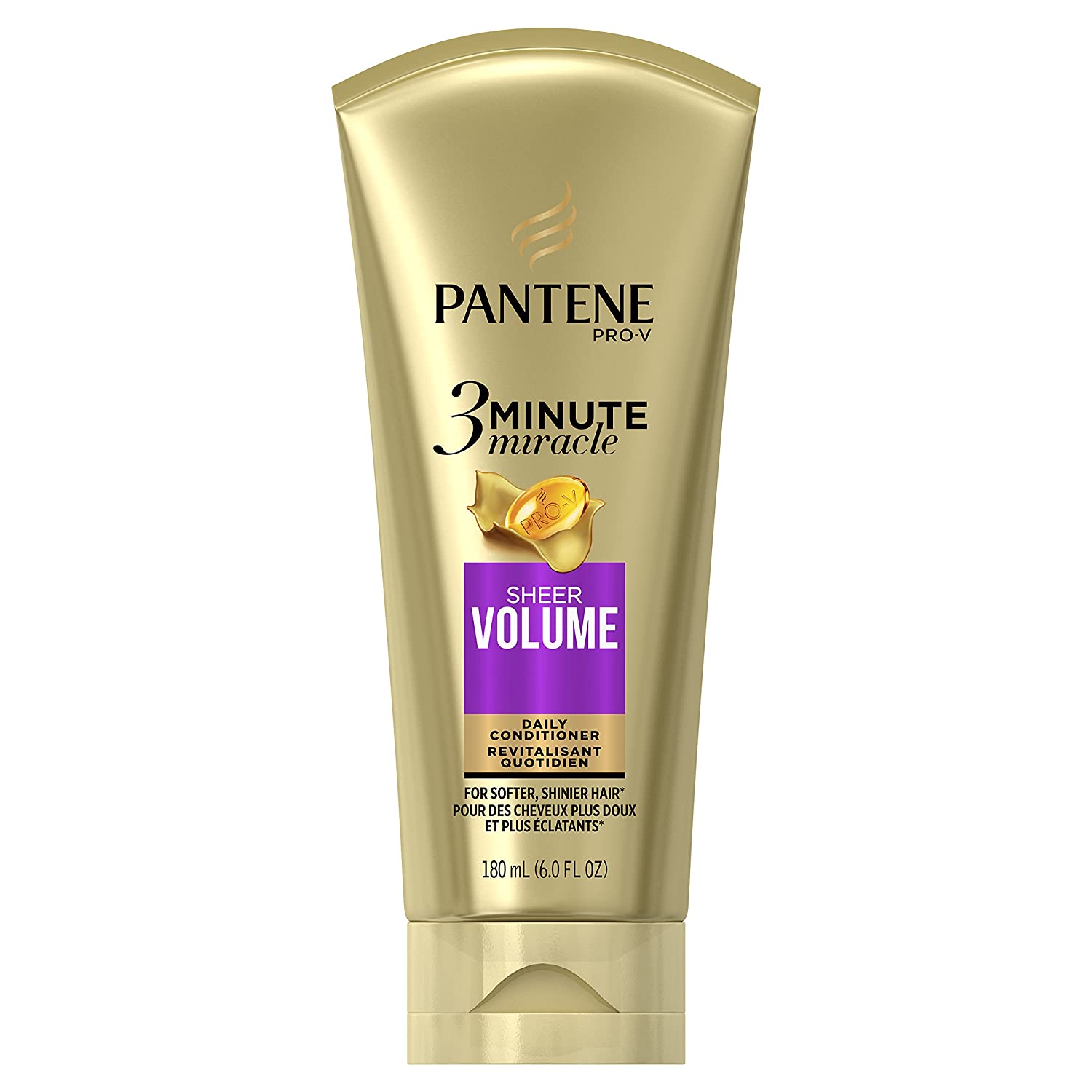 Pantene Pro-v 3 Minute Miracle Sheer Volume Daily Conditioner, 180 mL (6 Fl Oz)