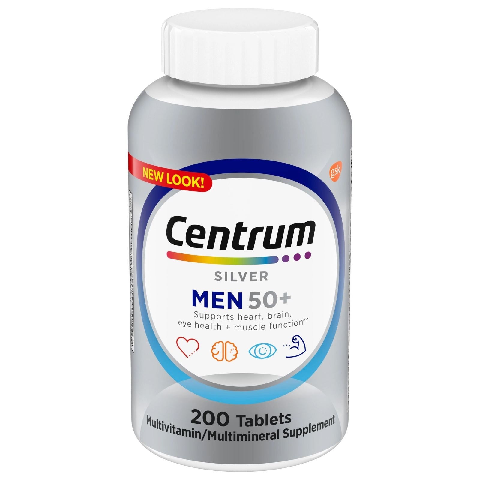 Centrum Silver Men 50+ Multivitamin Supplement, 200 Tablets, EXP 07/2026