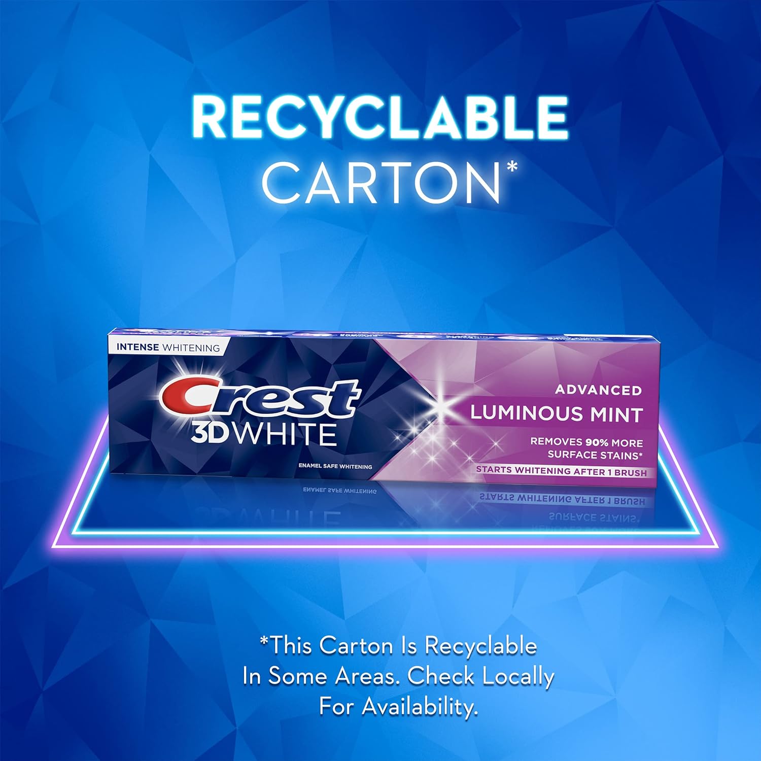 Crest 3d White Luminous Mint Toothpaste 3.7 Oz (104 G) 4 Pack