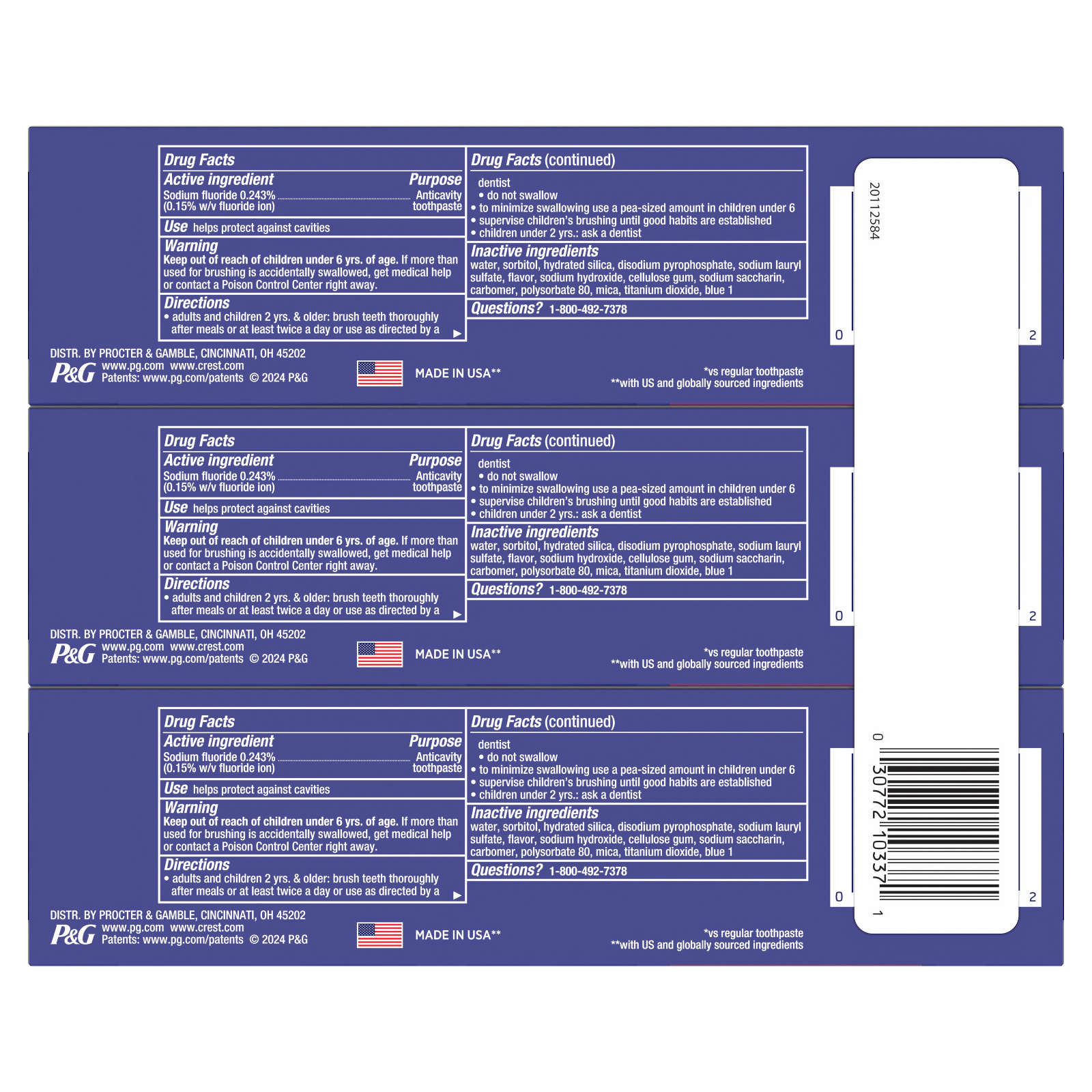 Crest 3D White Radiant Mint Toothpaste, 3.3 Oz / 93 G (3 Pack)