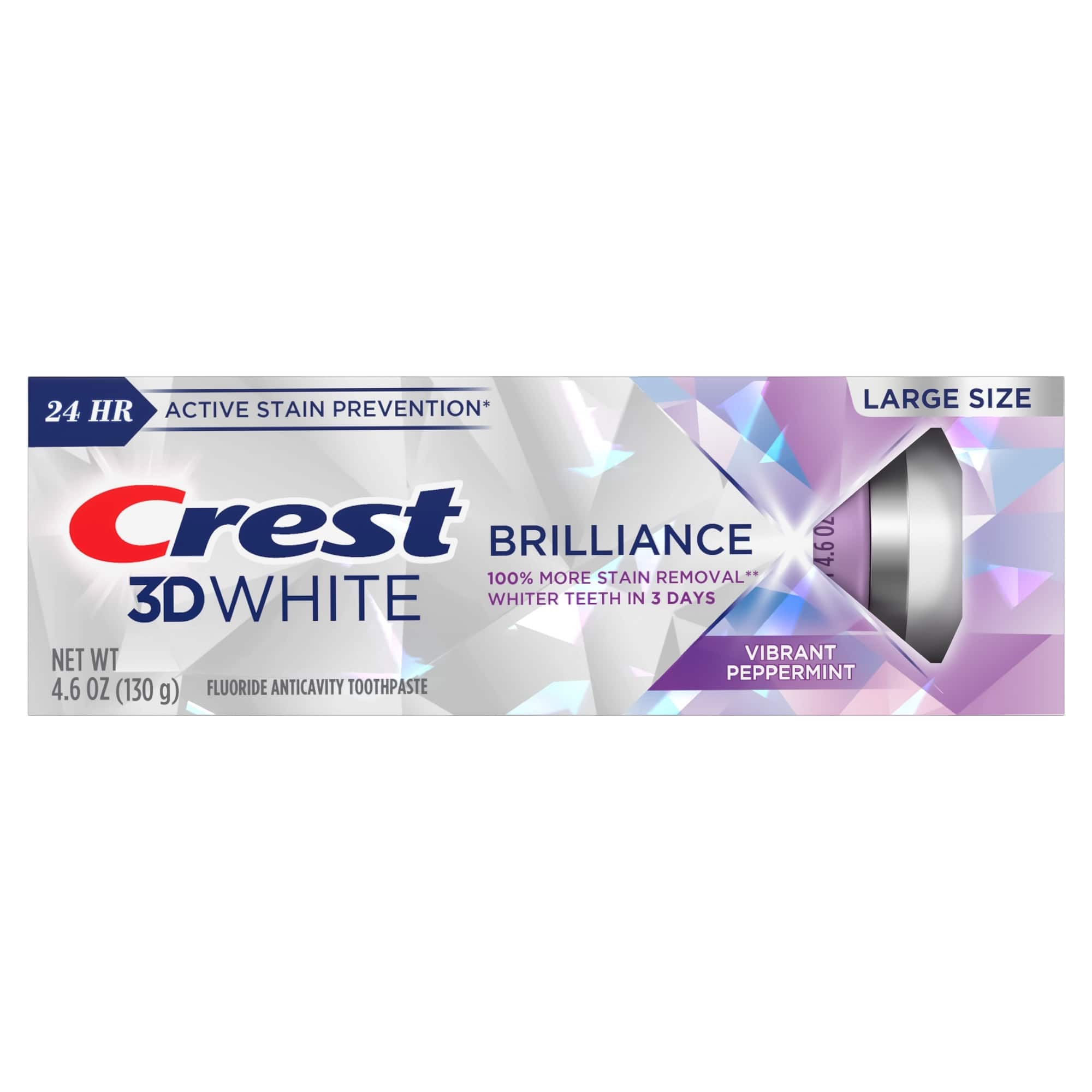 Crest 3D White Brilliance Vibrant Peppermint Toothpaste 4.6 Oz/130 G