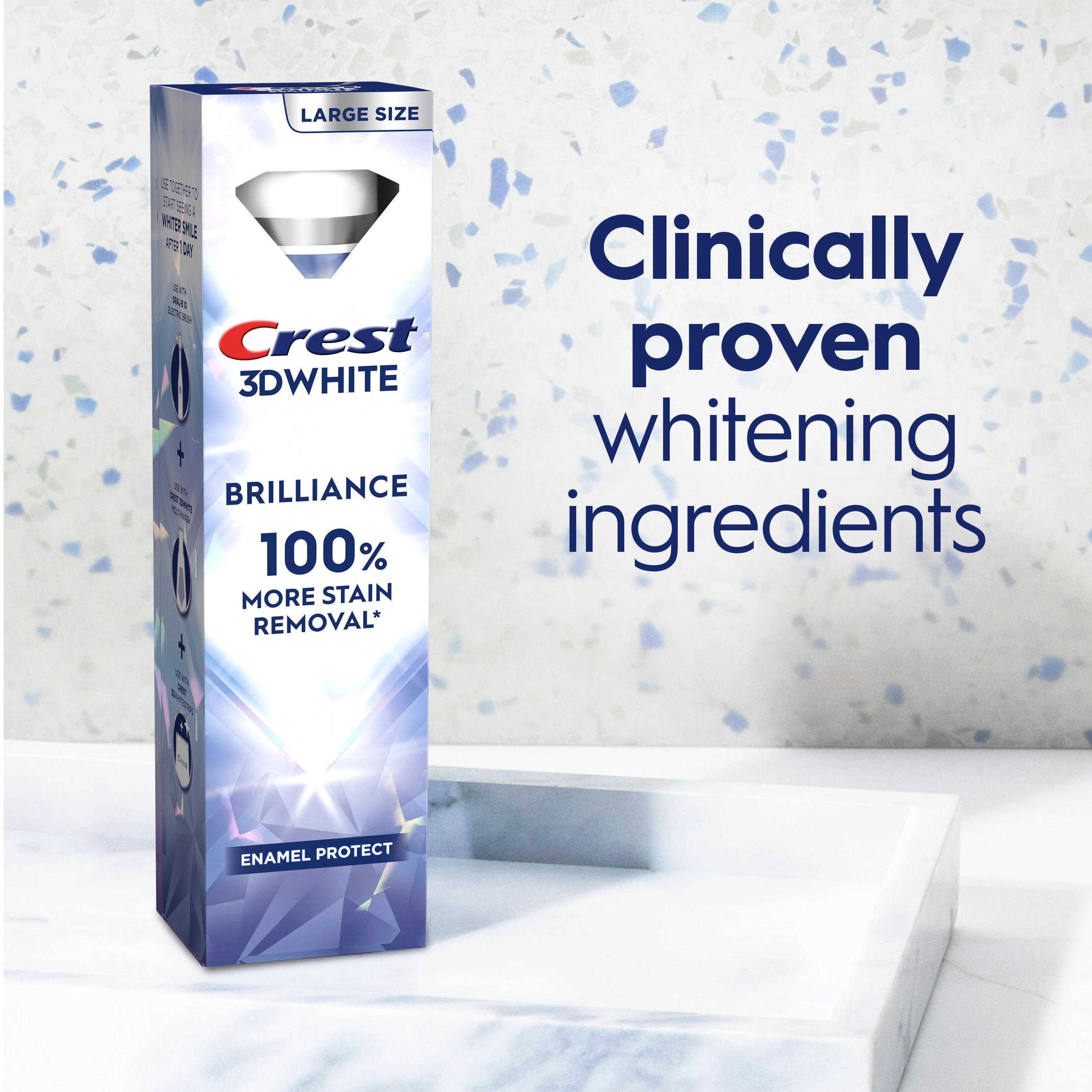 Crest 3d White Brilliance Pro Enamel Protect Toothpaste 3.9 Oz (110 g)