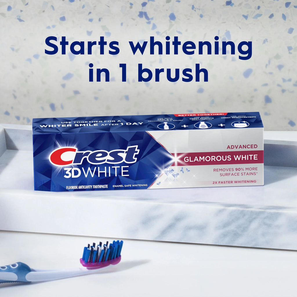 Crest 3d White Glamorous White Toothpaste, 3.3 Oz (93 g) 2-Pack