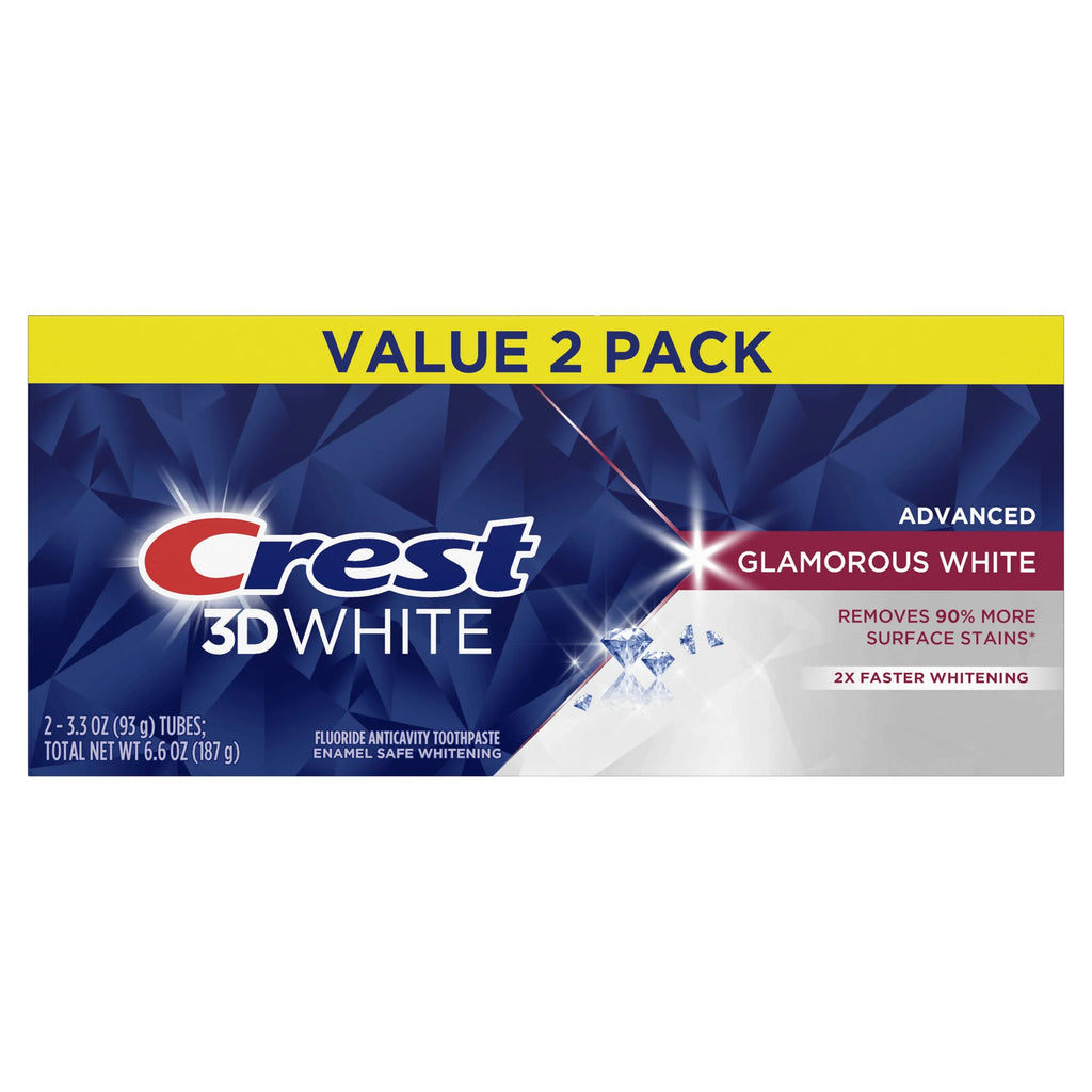 Crest 3d White Glamorous White Toothpaste, 3.3 Oz (93 g) 2-Pack