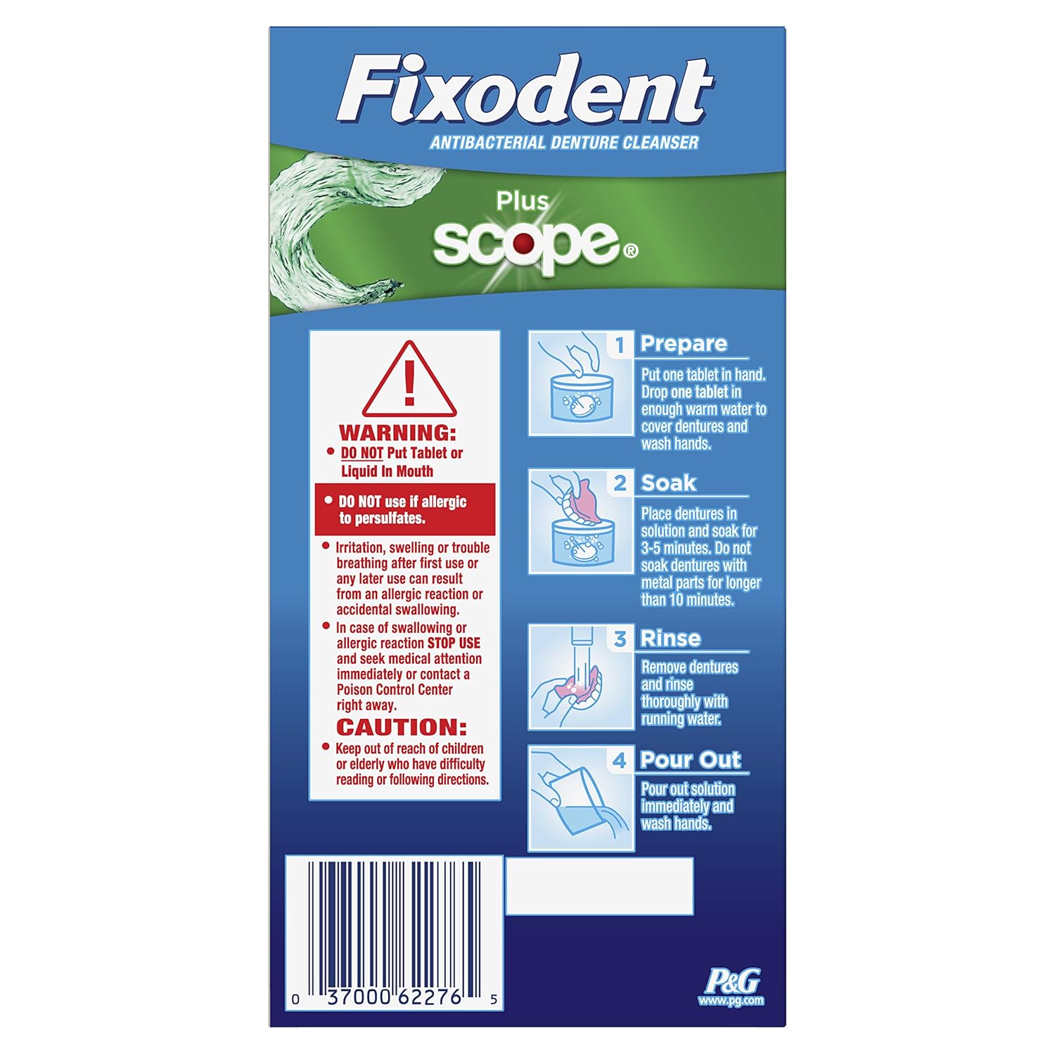 Fixodent 3 Minute Daily Cleanser Plus Scope - 90 Tablets