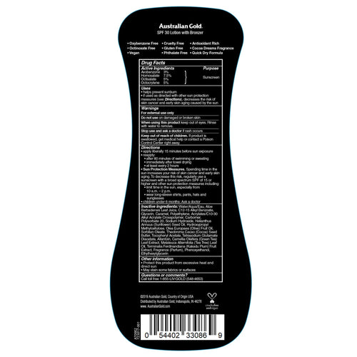 Australian Gold Instant Bronzer Spf 30 Lotion Sunscreen, 8 Fl Oz (237 mL)