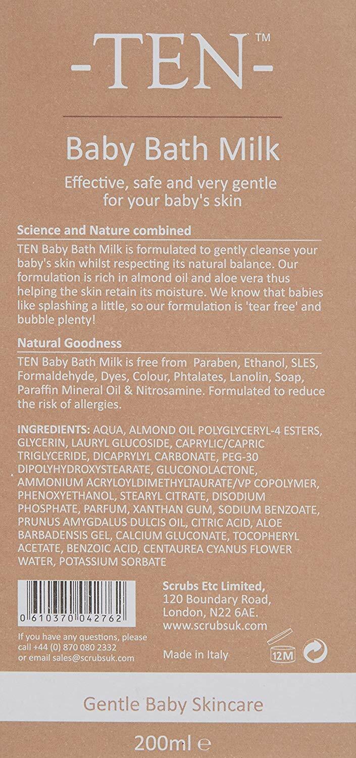Ten Baby Bath Milk, with Almond Oil, 200 ml