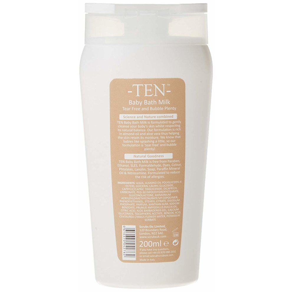 Ten Baby Bath Milk, with Almond Oil, 200 ml