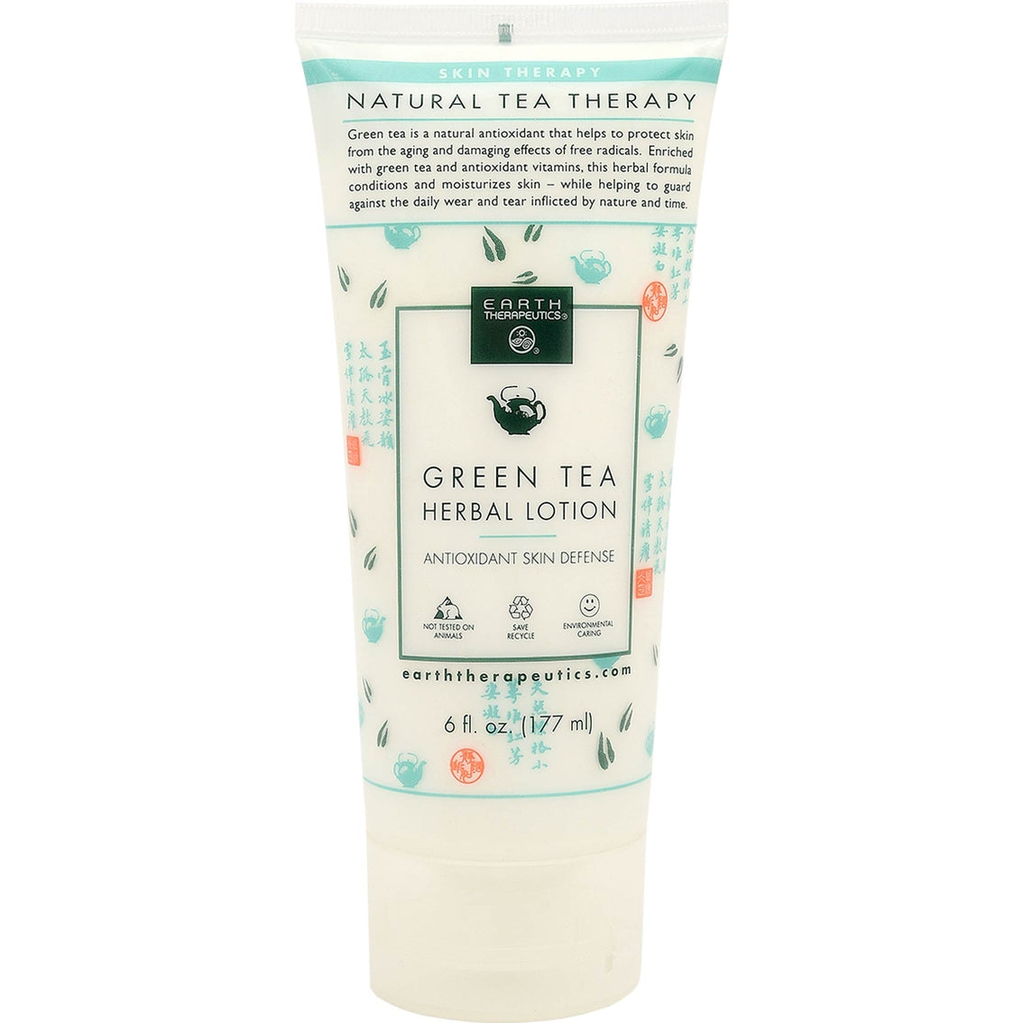 Earth Therapeutics Natural Tea Therapy Green Tea Herbal Lotion, 177 mL (6 FL OZ)
