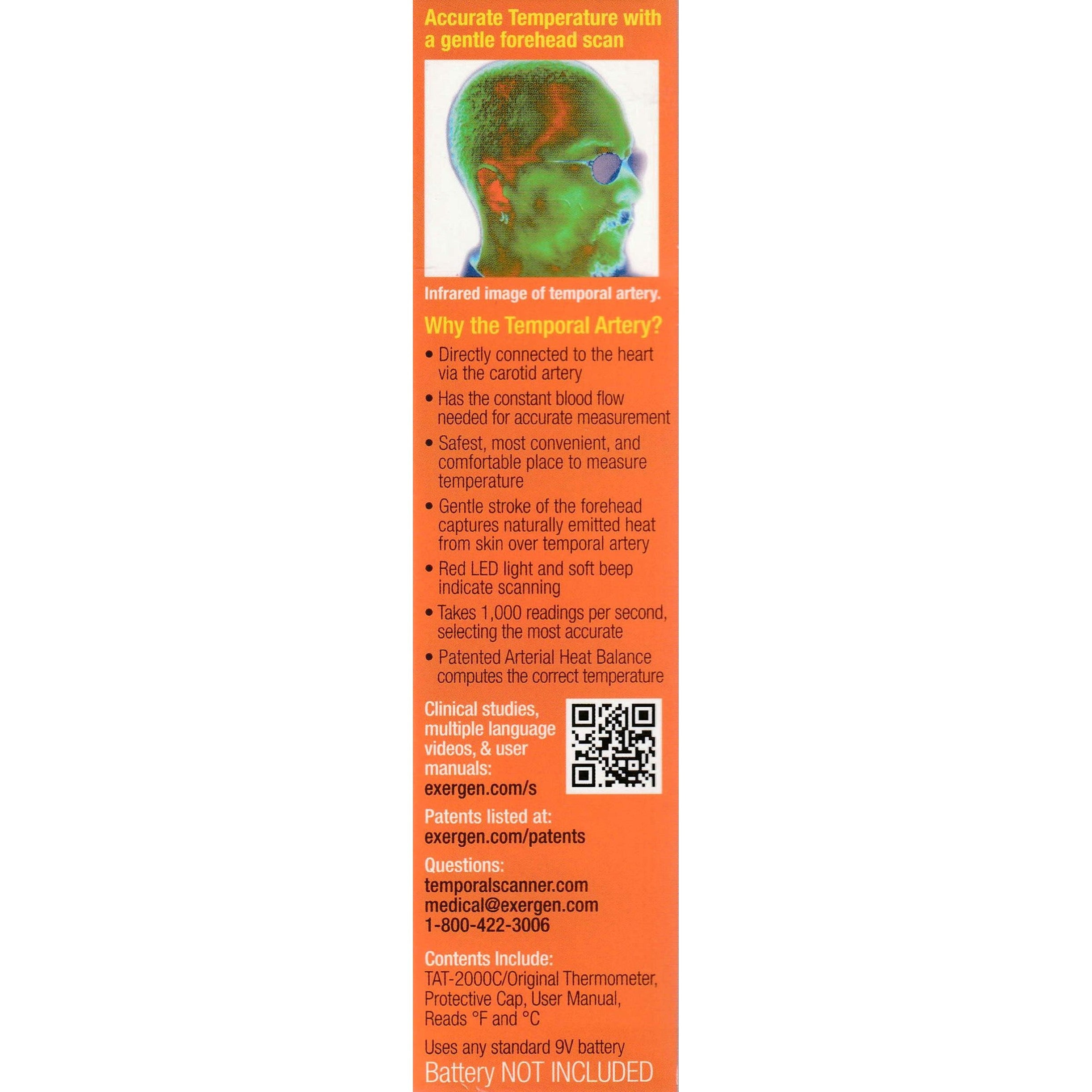 Exergen Original Temporal Scanner, Temporal Artery Thermometer, Tat-2000C