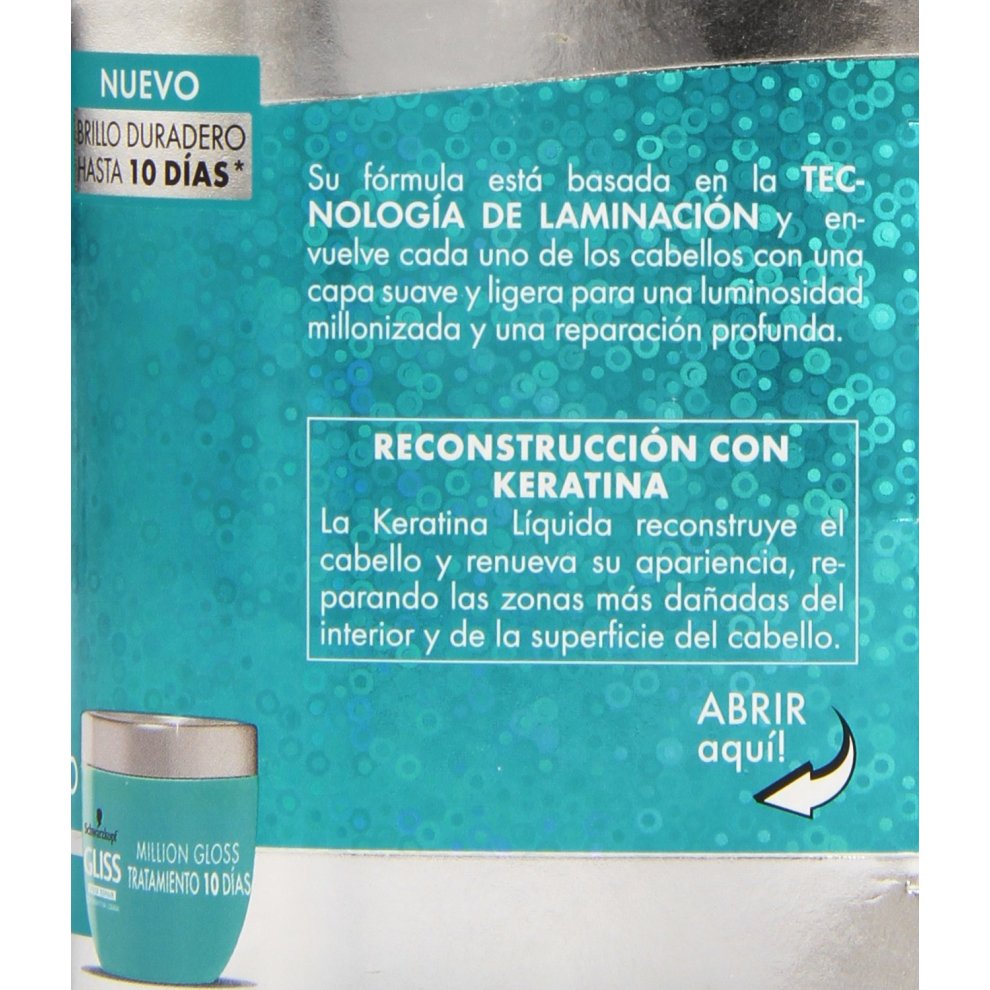 Schwarzkopf Gliss Hair Repair Million Gloss, 10 Day Shine Treatment, With Liquid Keratin