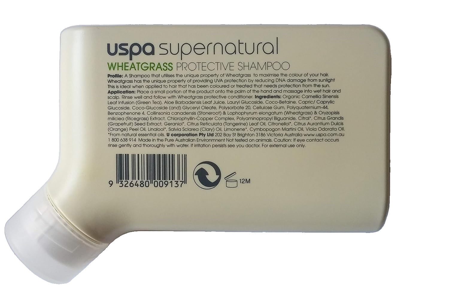 Uspa Supernatural Wheatgrass Protective Shampoo 250 ml (8.35 FL OZ)
